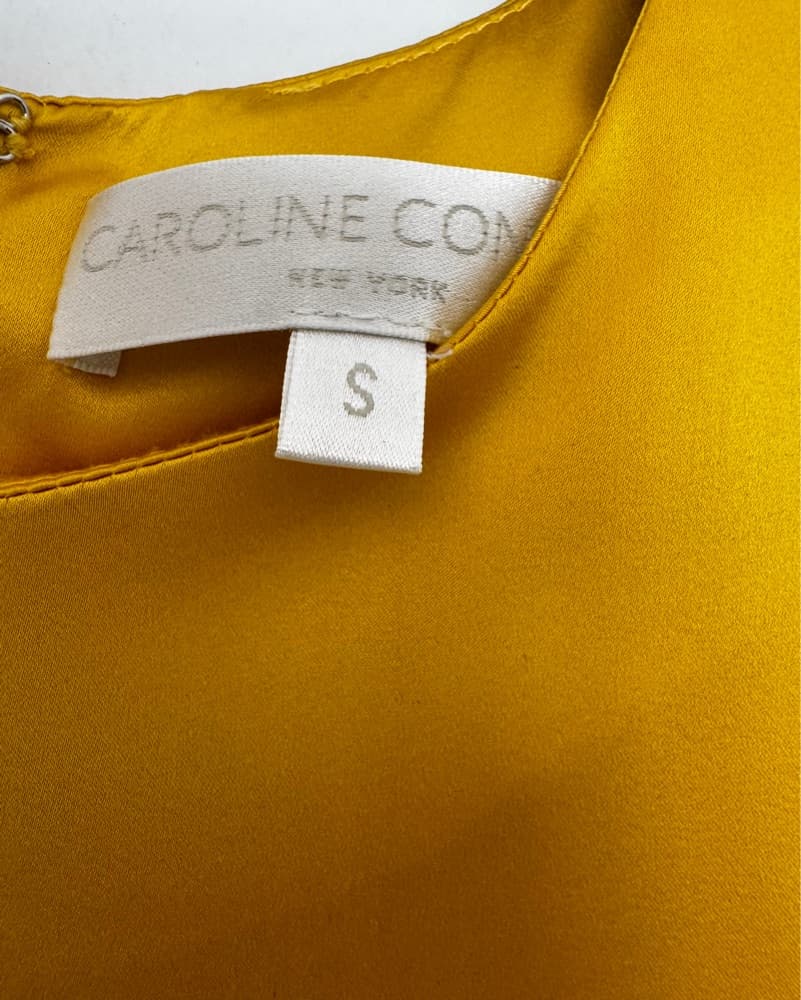 Yellow Gold Fitted Silk Gown  - Image 4