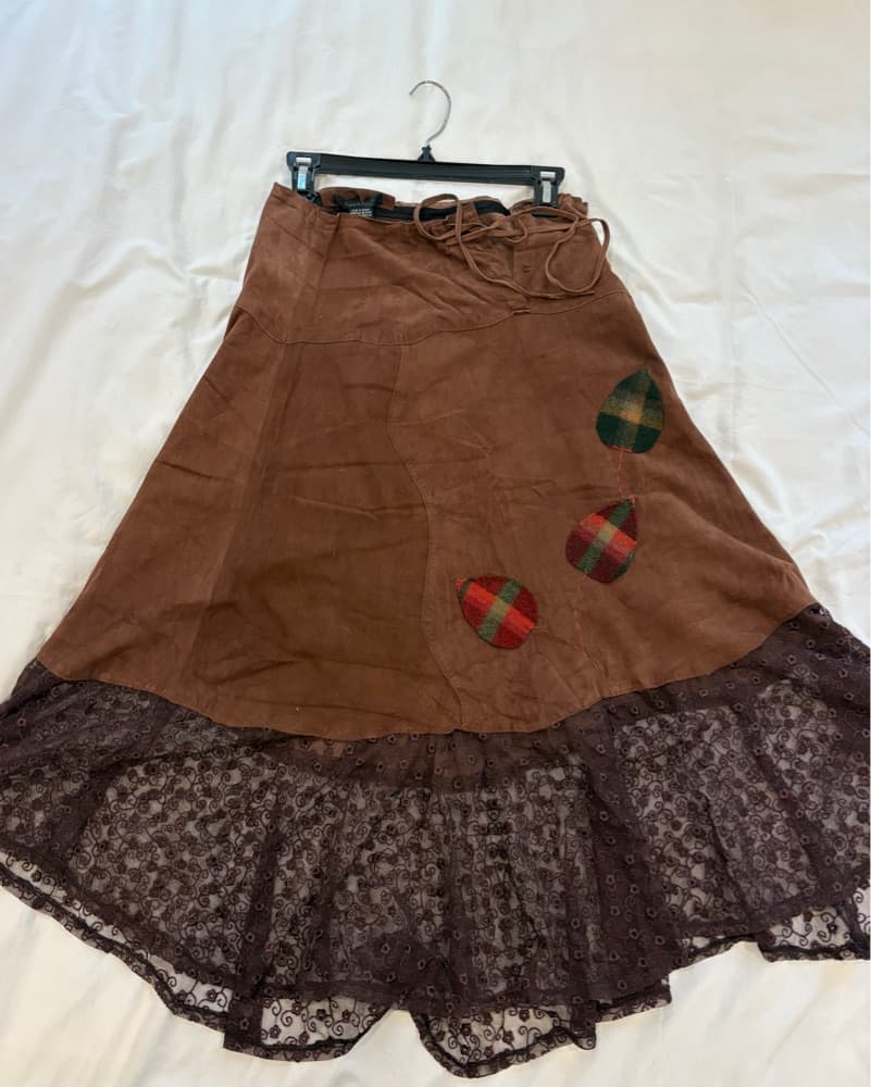 Morton & Rossi brown suede midi skirt - Image 3