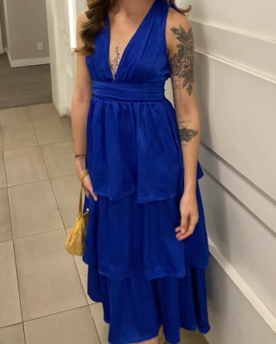 Peak Party Vibe Cobalt Blue Satin Tiered - Image 4