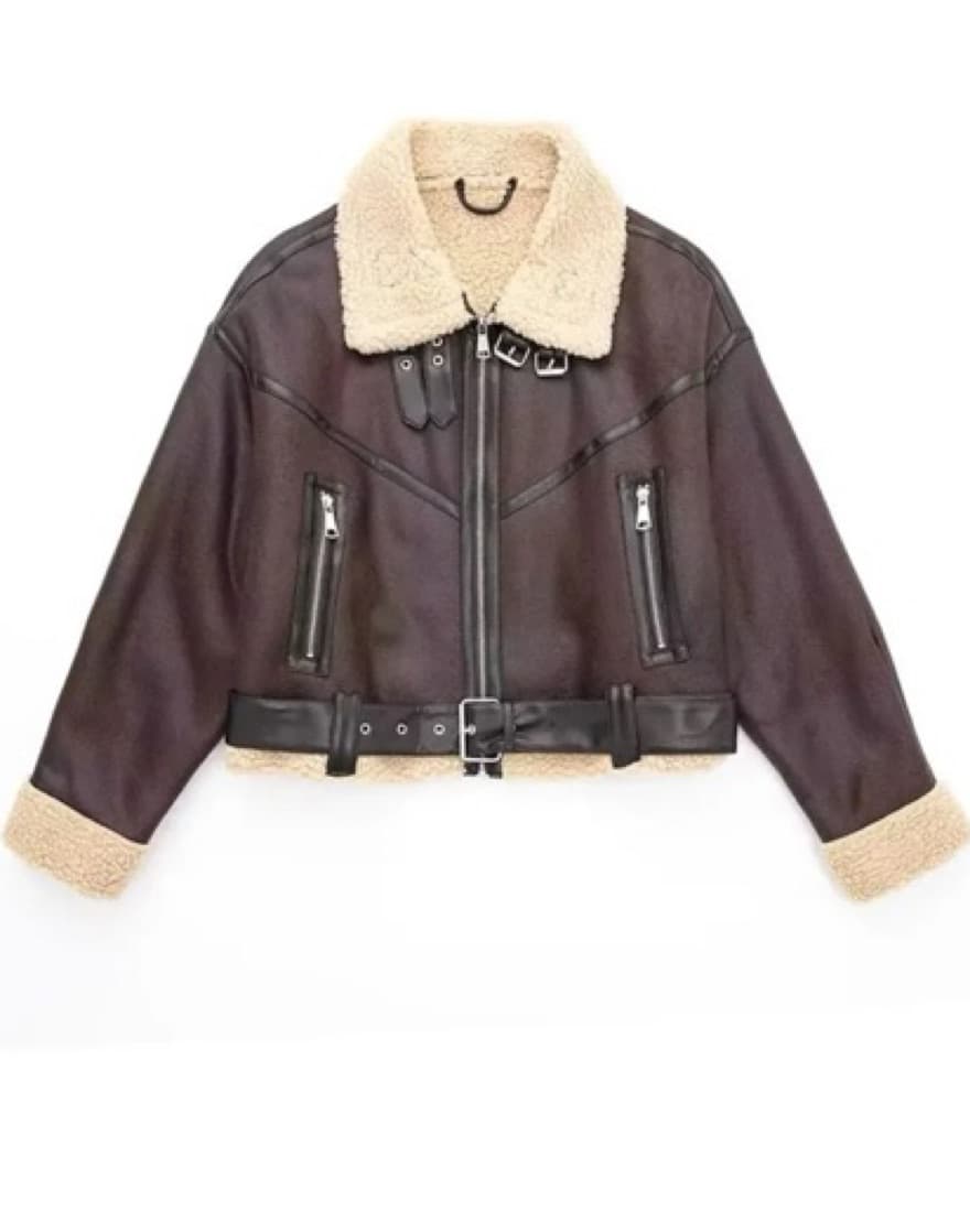 Zara Sherpa Bomber Jacket - Image 1
