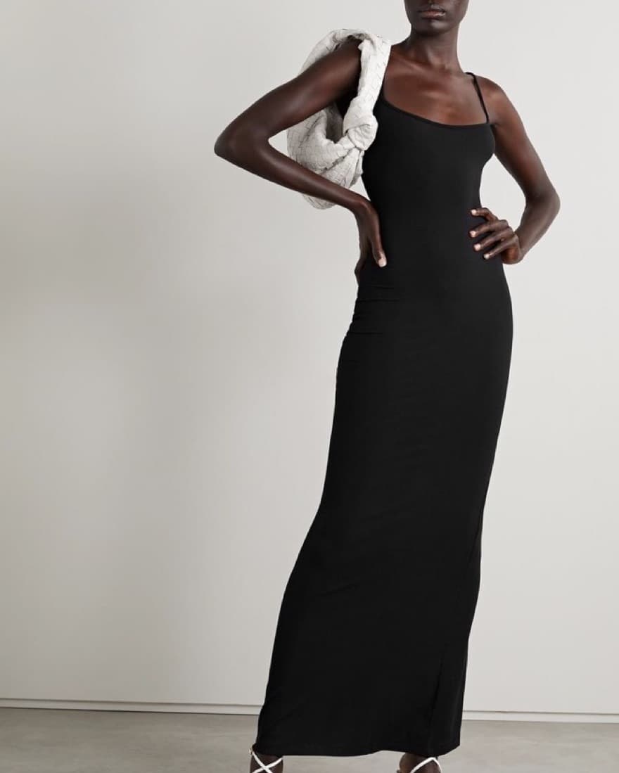 SKIMS soft lounge long black slip dress - Image 4