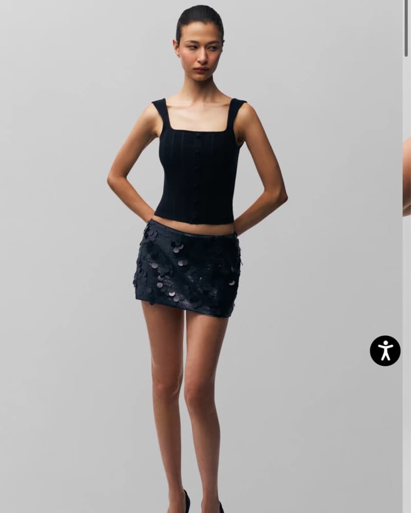 GUZIO Black Sequin Paillette Skirt - Image 1