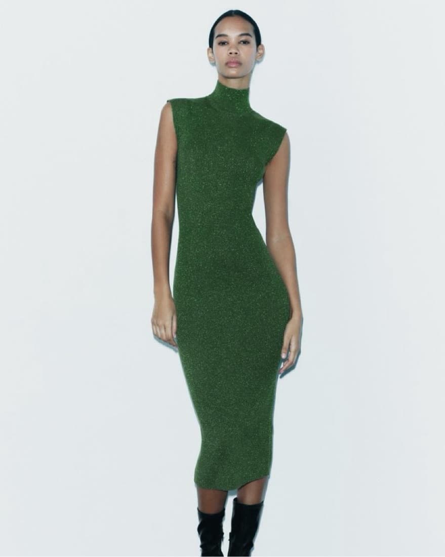 Knit Dress with Metallic Thread - Image 1