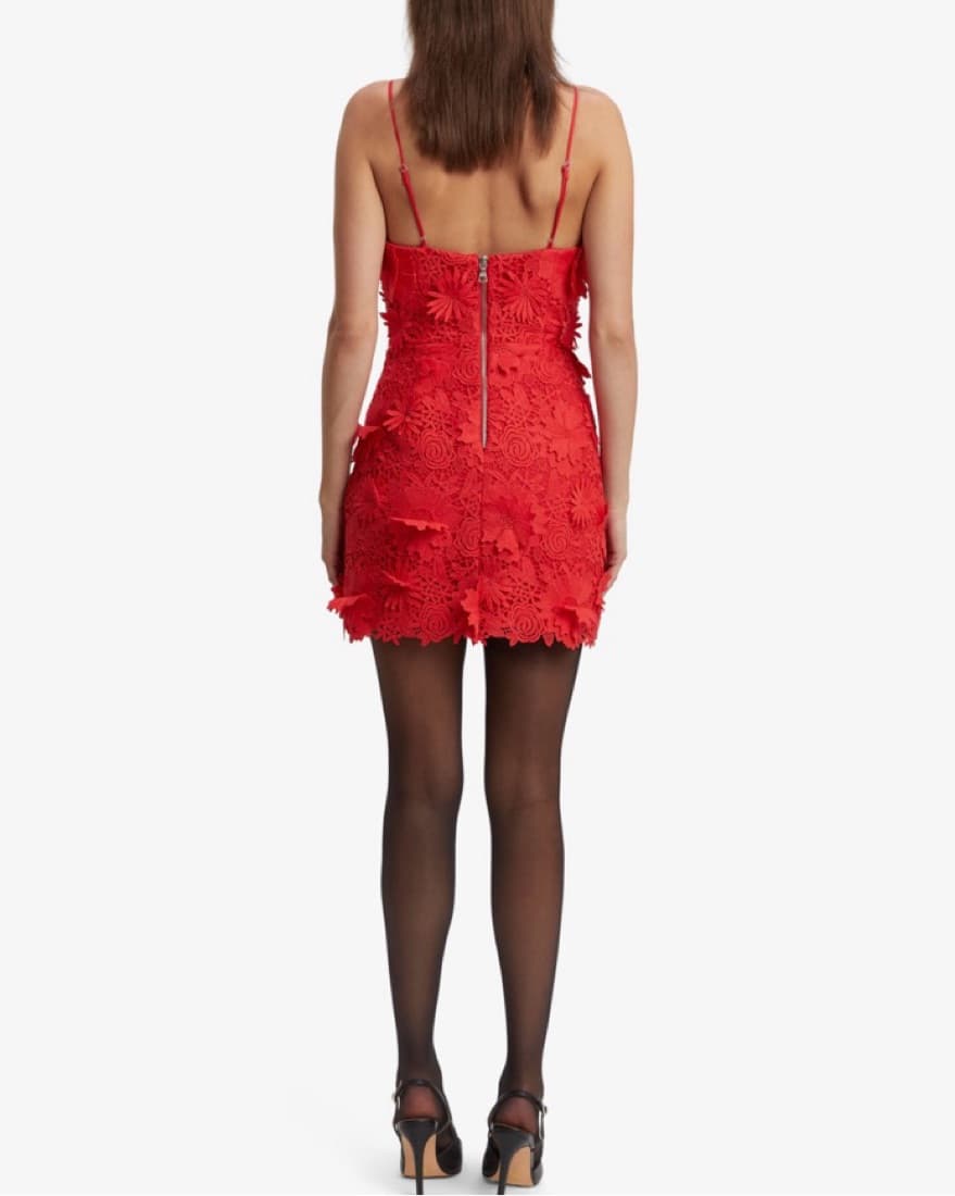 Bardot Brias Lace Mini Dress In Fire Red - Image 2