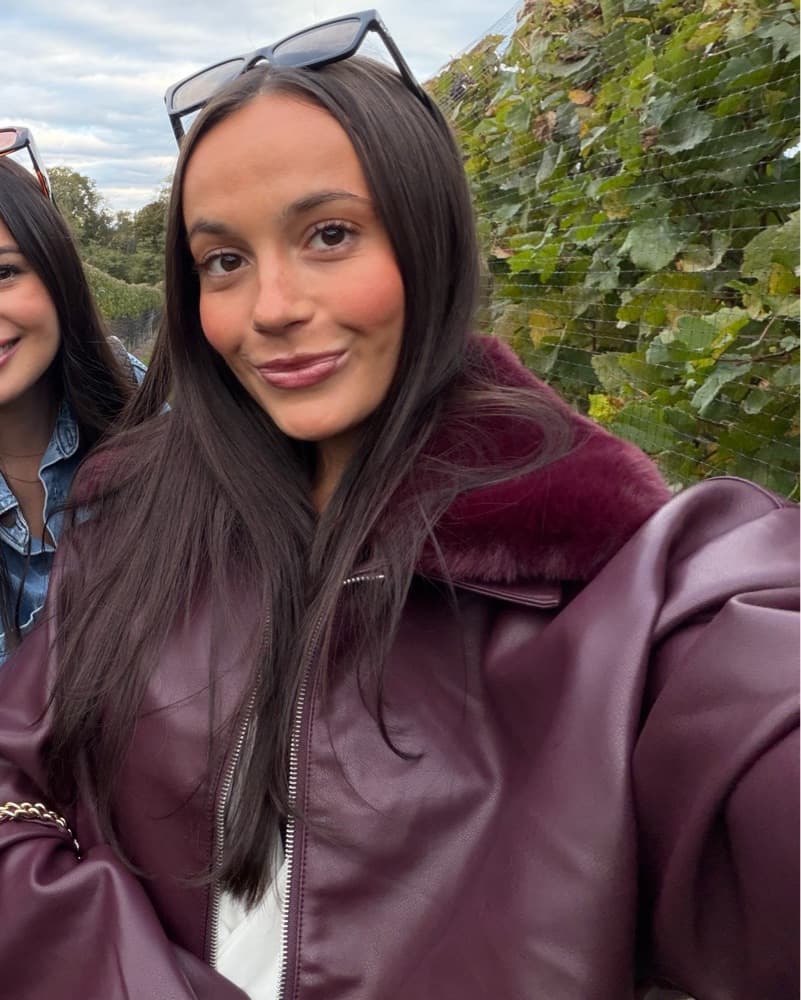 White Fox Burgundy Bomber Jacket - Image 3