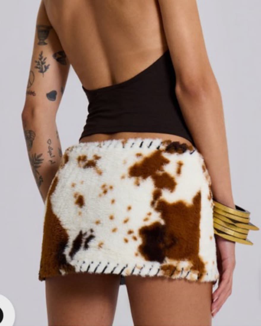 Fur Cow Micro Skirt - Image 1