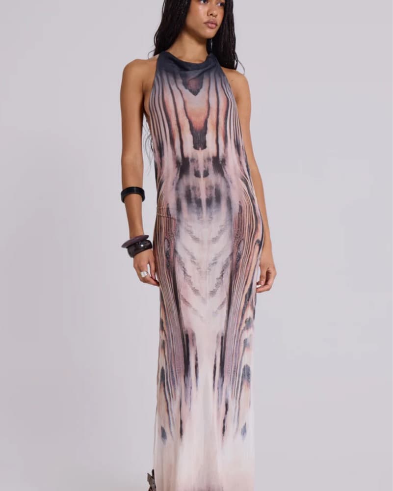Jaded London Xaviera Backless Mesh Maxi  - Image 4
