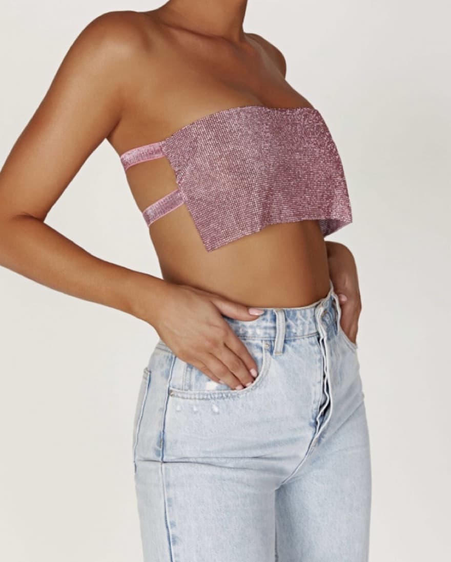 Meshki Pink Diamante Bandeau - Image 3