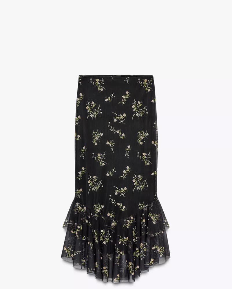 Printed Tulle Ruffle Skirt - Image 1