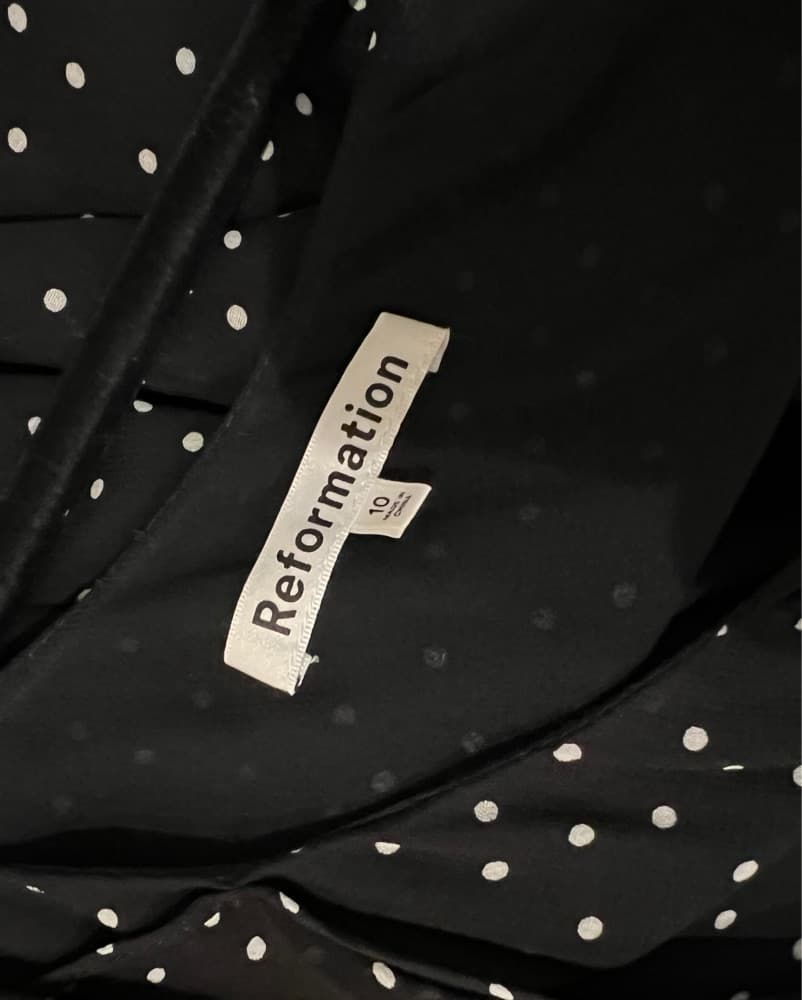 B&W Polka Dot Dress | Reformation - Image 2