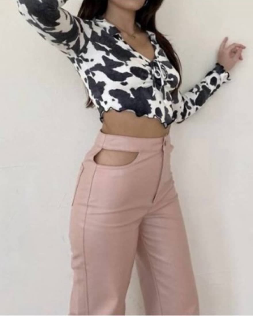 Bailey Rose Pink Leather Pants - Image 2