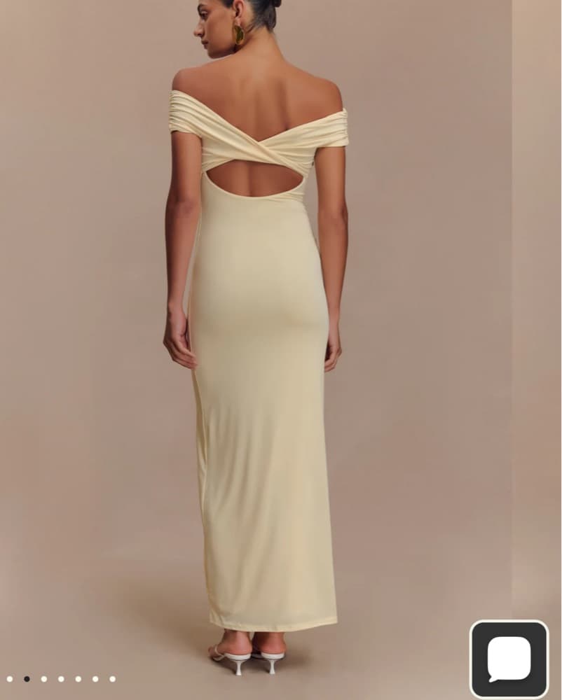 Yellow Off Shoulder Maxi Dress - Image 2