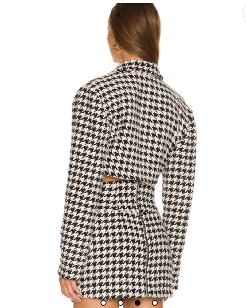 Houndstooth Print Crop Top and Skirt Set - Image 2