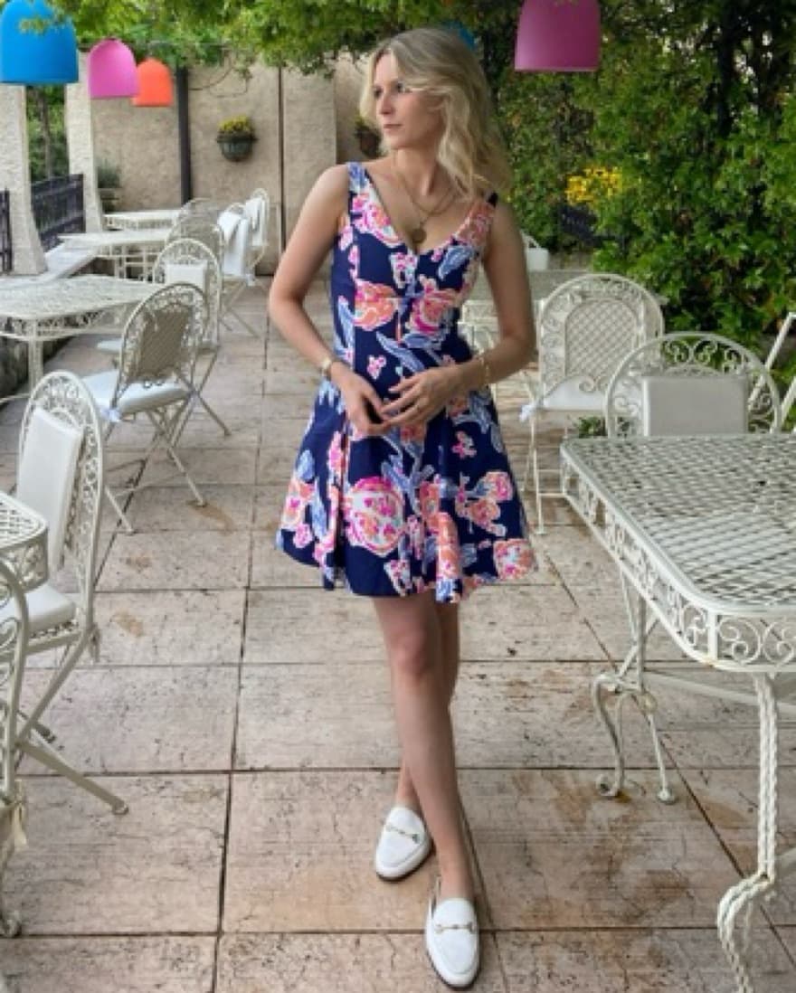 Floral Navy Lilly Pulitzer A Line Dress - Image 1