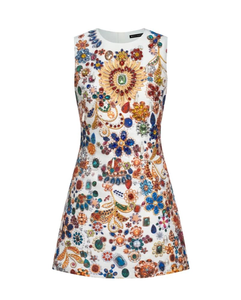 Vibrant Floral Embellished Dress - Image 2
