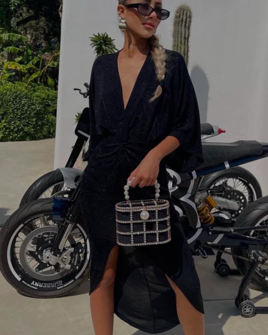 Black Sparkly Summer Dress - Image 1