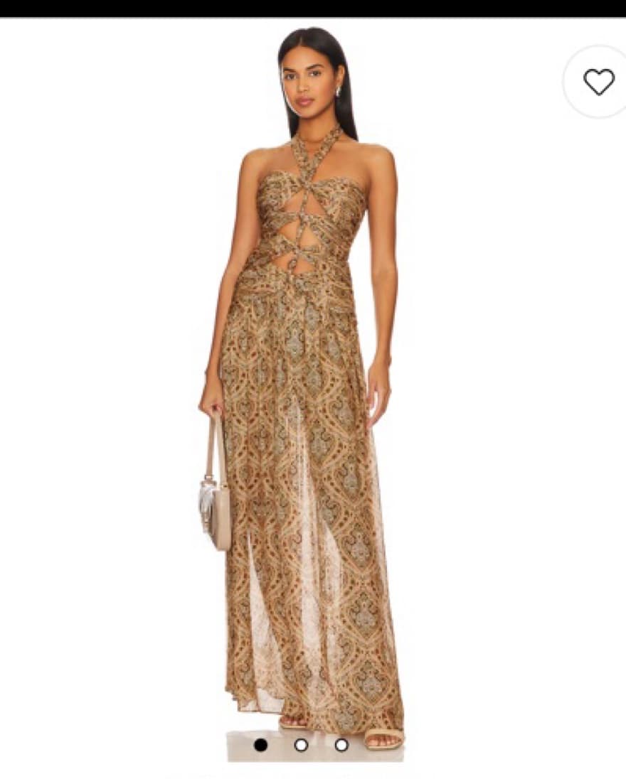 Semi-sheer Cutout Halter Gown - Image 1
