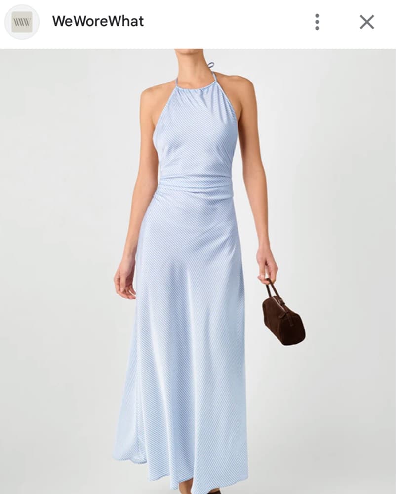 Elegant Striped Halter Maxi Dress - Image 1