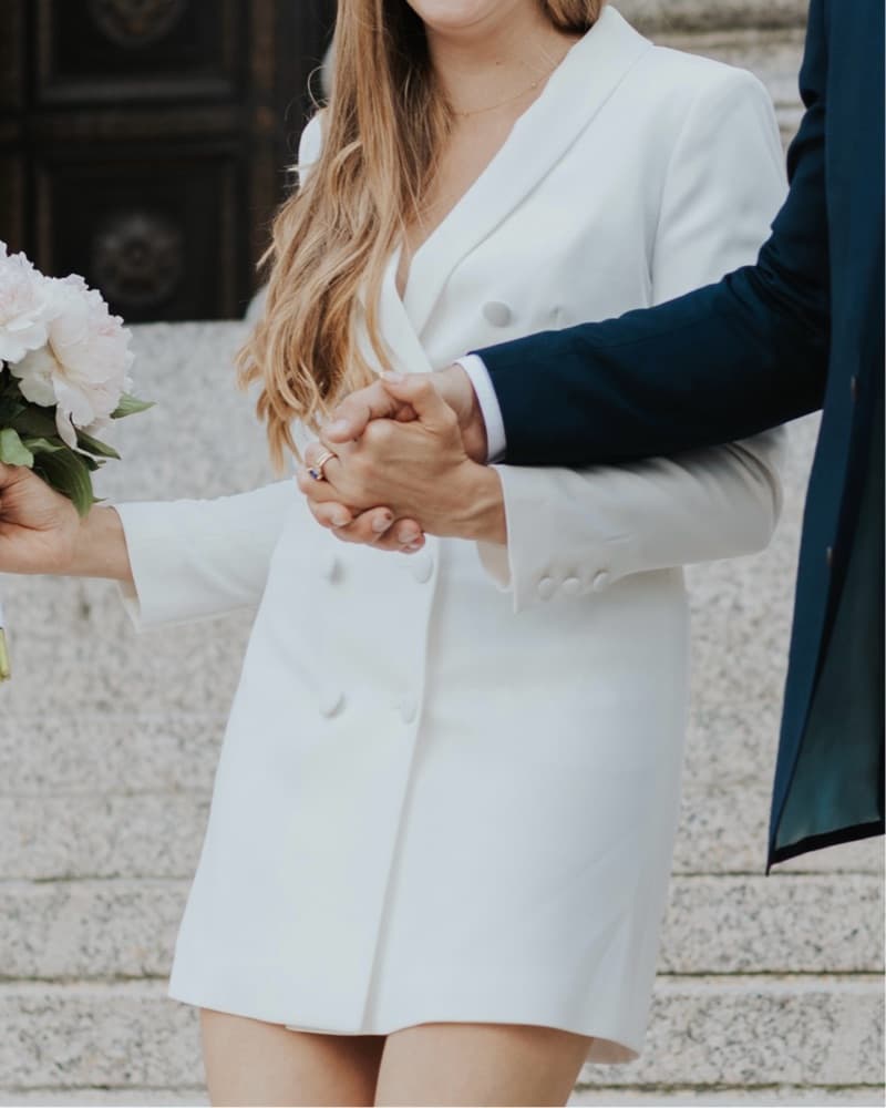 Alice + Olivia Tuxedo Dress - White - Image 3