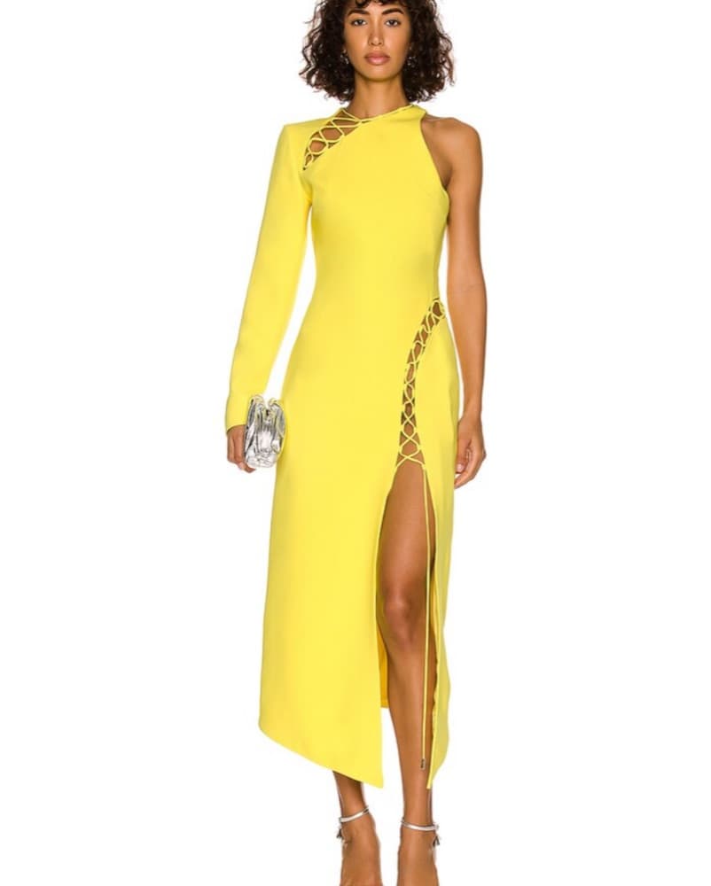 David koma Lace Up Midi Dress - Image 1