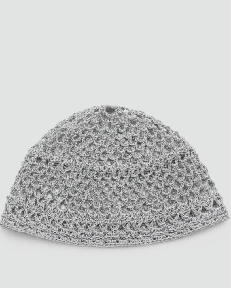 Silver Crochet Hat - Image 1