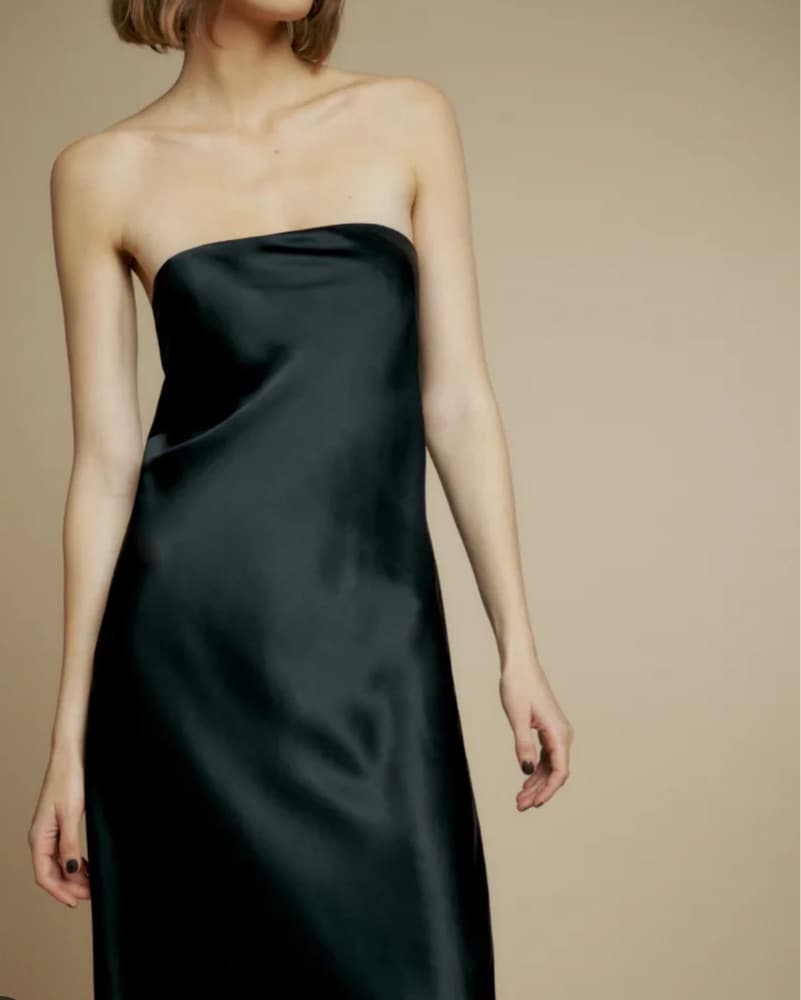 Reformation Black Joana Strapless silk - Image 1