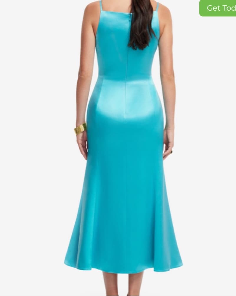 Vibrant Teal Midi Dress - Image 2