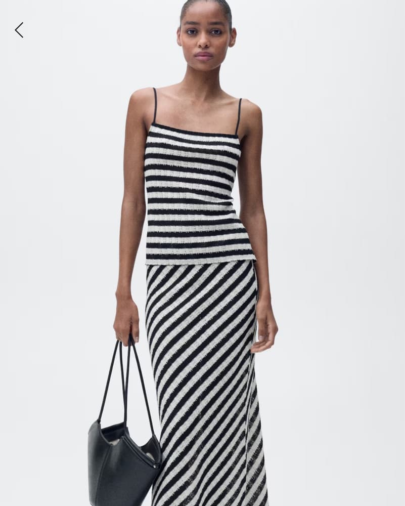 Black And White Striped Open Back Top - Image 1