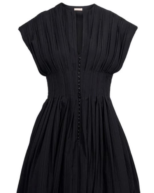 Alaia Black Pleated Balloon Dress - Image 3