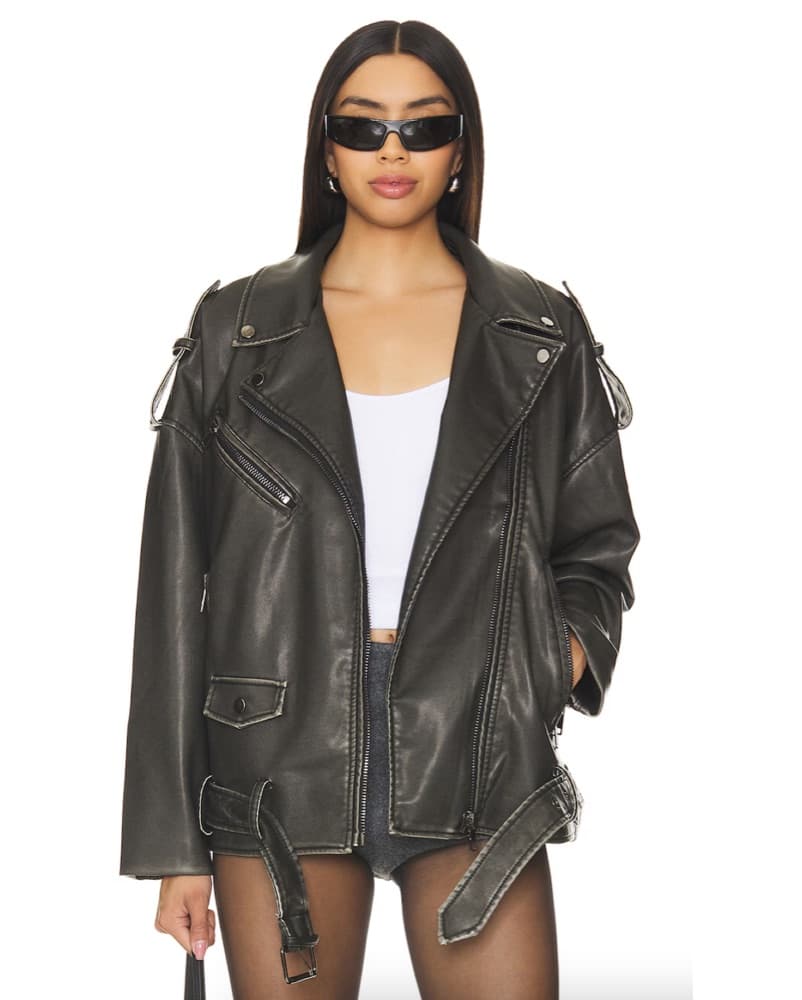 Lioness Leather Biker Jacket - Image 1