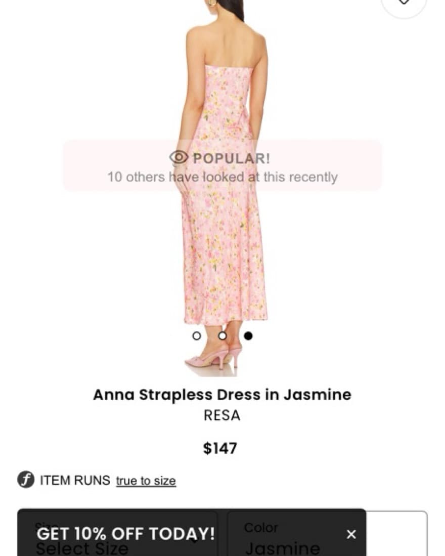 RESA Floral Strapless Dress - Image 4
