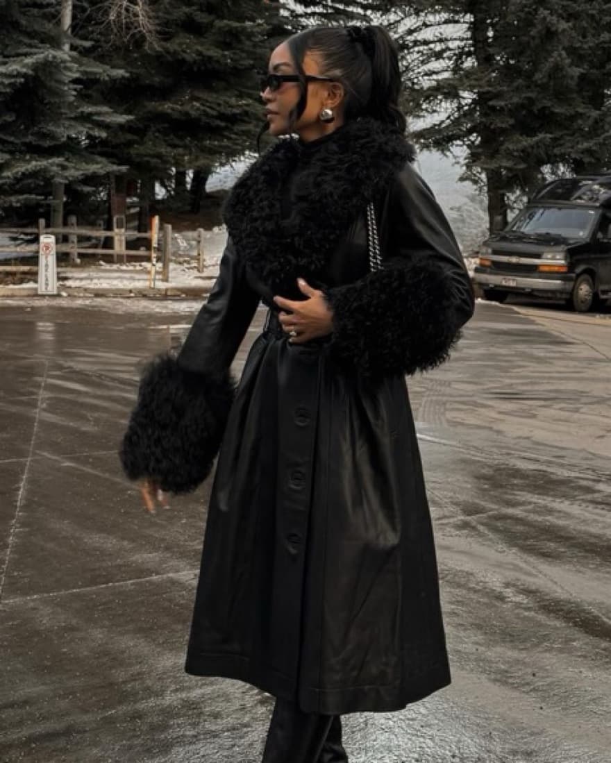 Saks Potts Leather Fur Coat  - Image 3