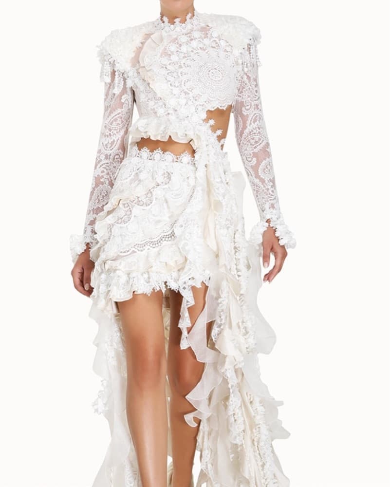 Zimmermann Wonderland Lace Frill Bodice  - Image 1
