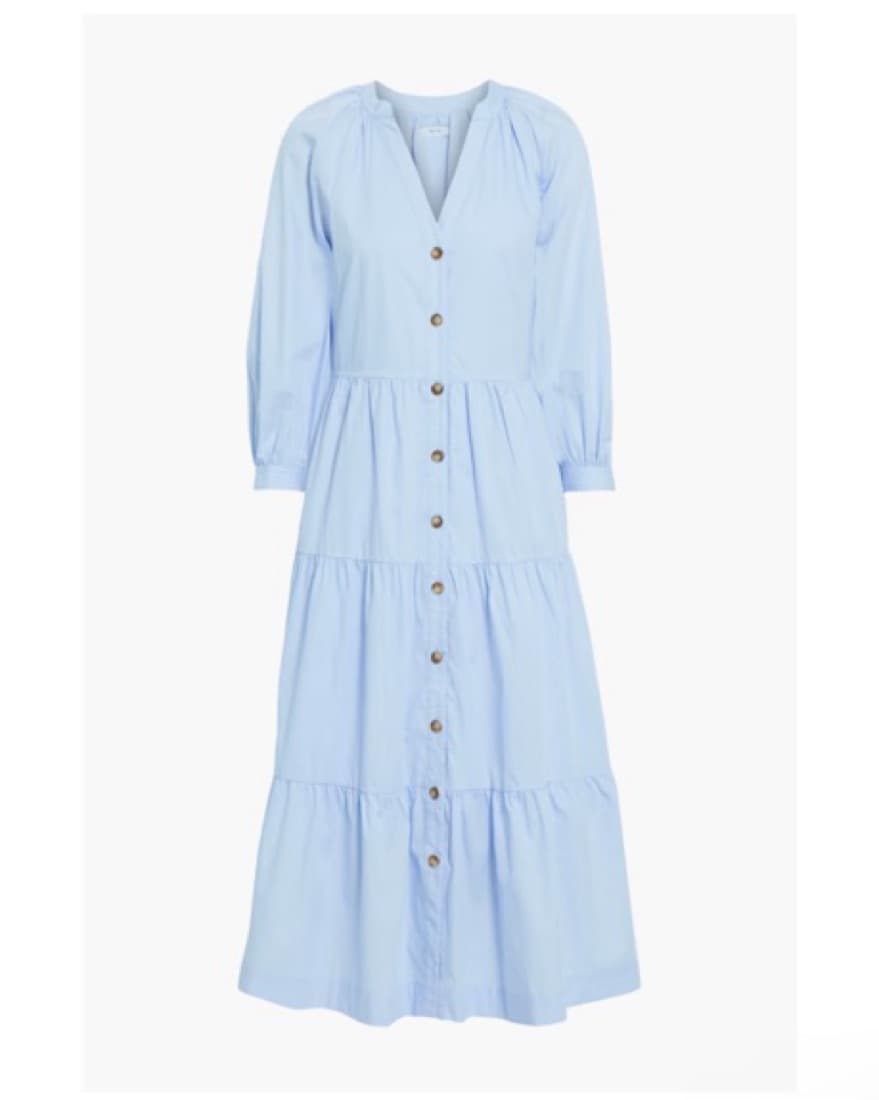 Elegant Sky Blue Midi Dress - Iris & Ink - Image 3
