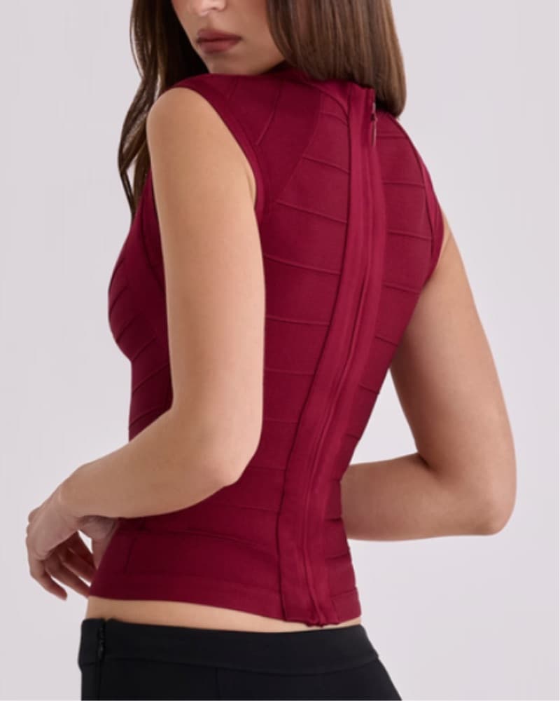 House Of CB Red Bandage Top - Image 2