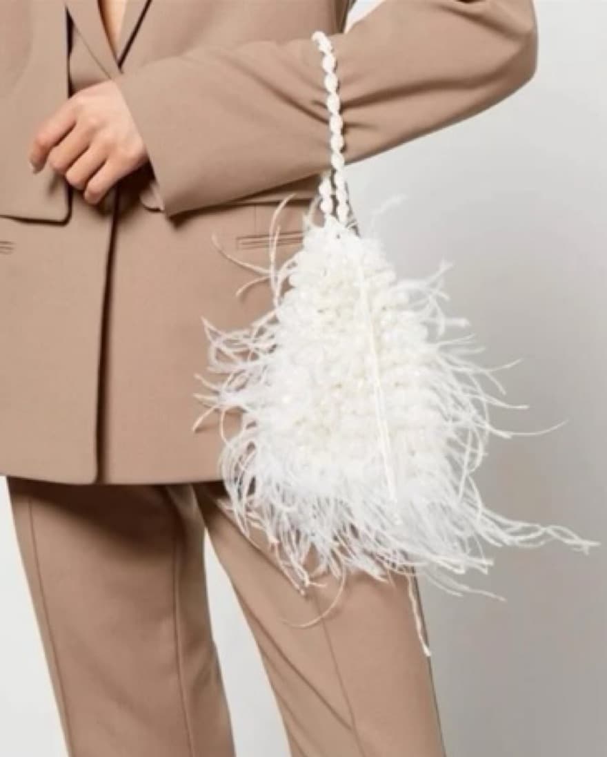  Cult Gaia Feather & Beaded Purse - Image 2