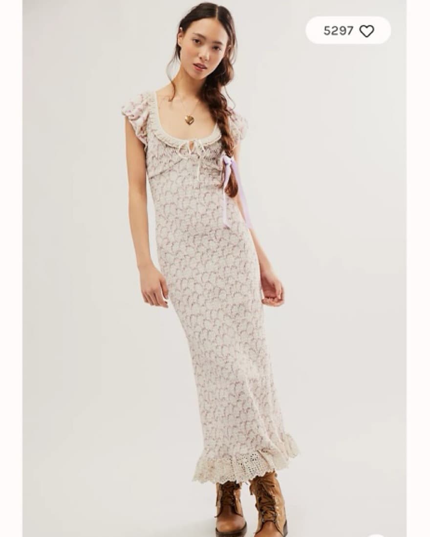 Free People Floral Midi Dress - Image 1