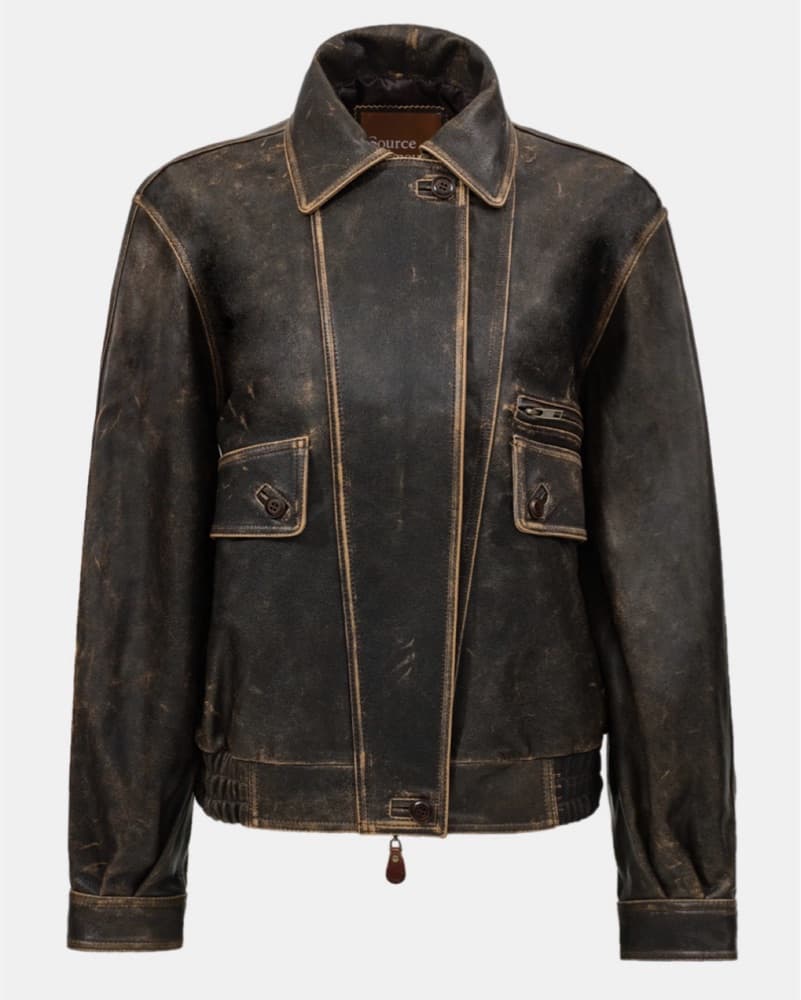 Source Unknown Brown Leather Jacket  - Image 1