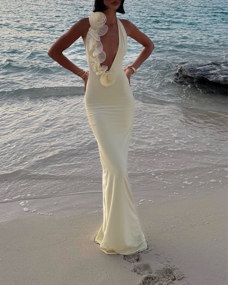 Deme By Gabriella Halter Neck Gown - Image 4