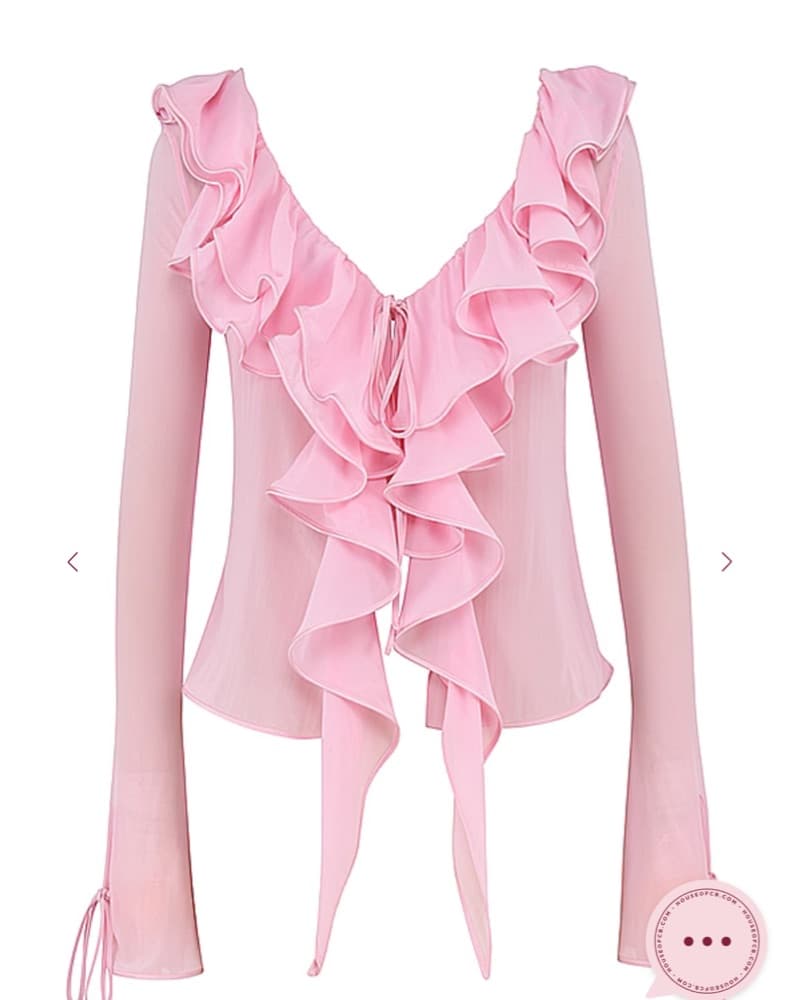 House of CB Aaliyah Pink Ruffle Top - Image 5