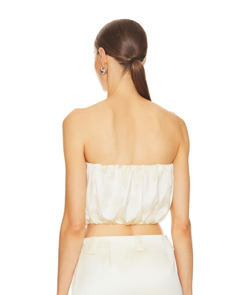 Helsa Elegant Strapless Crop Top  - Image 3
