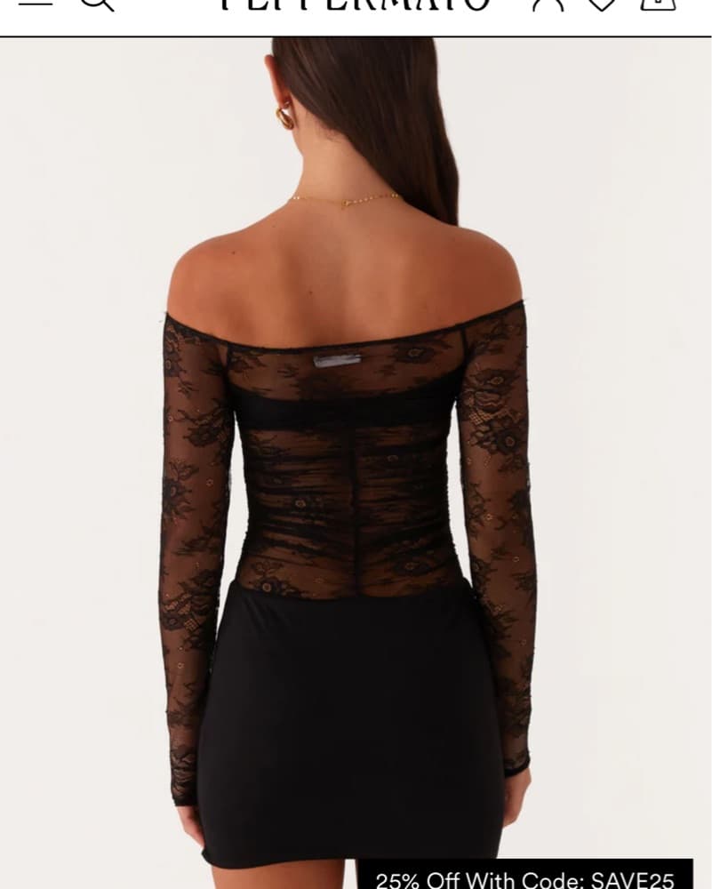 Peppermayo Black Lace Mini Dress  - Image 2
