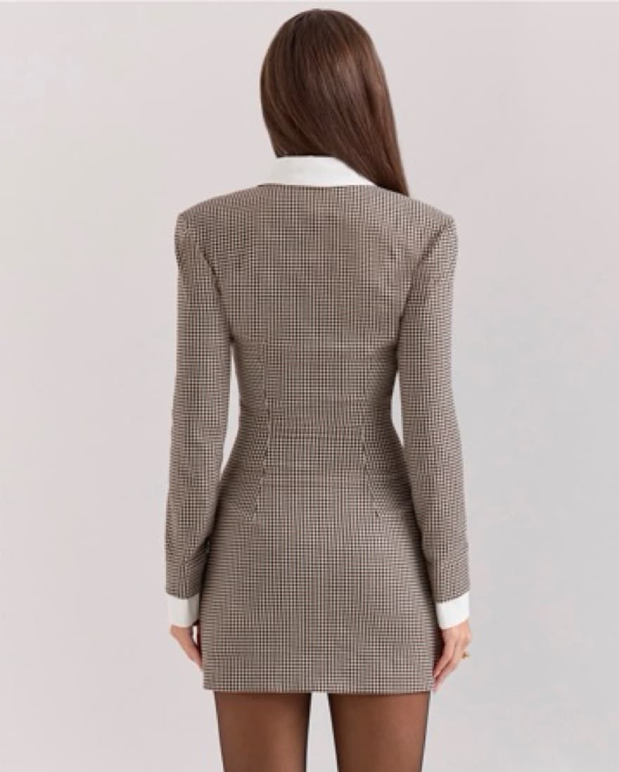 Chic Gingham Checked Mini Dress - Image 4