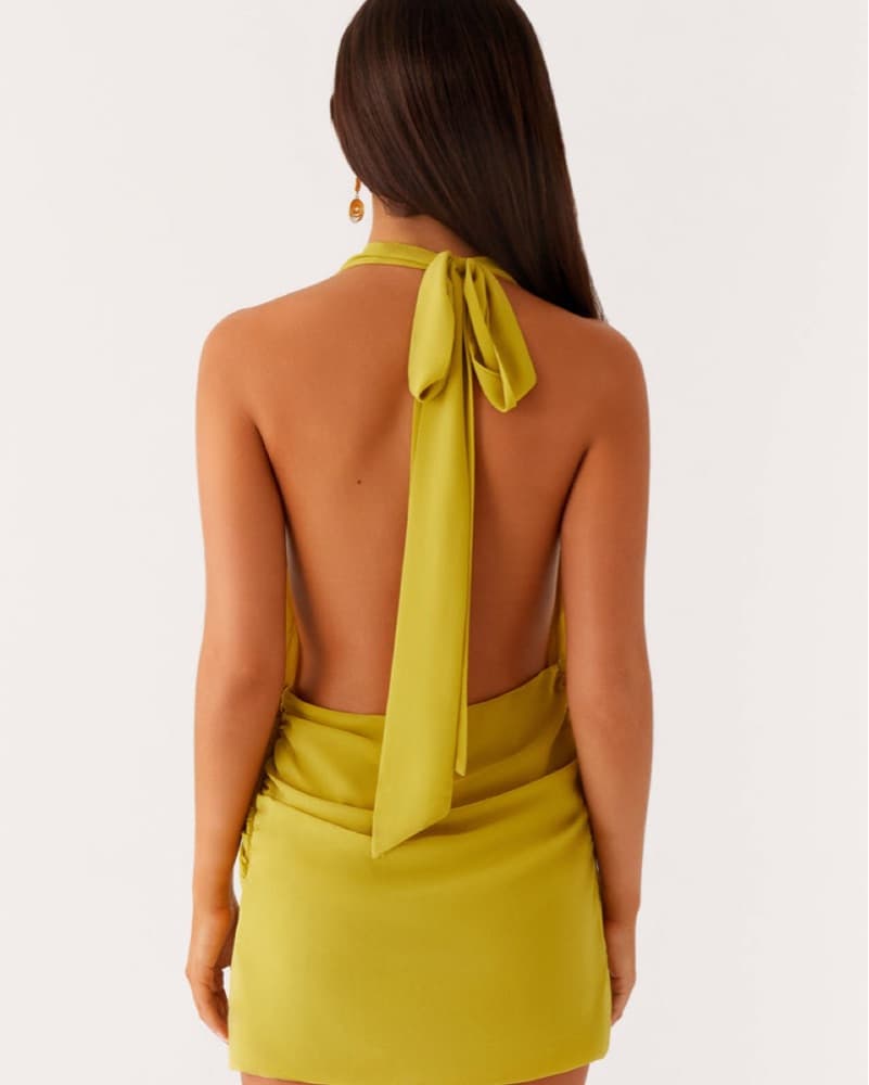 Vibrant Green Halter Dress - Image 3
