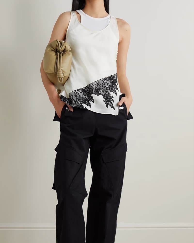 3.1 Phillip Lim White Tank Lace Detail - Image 1