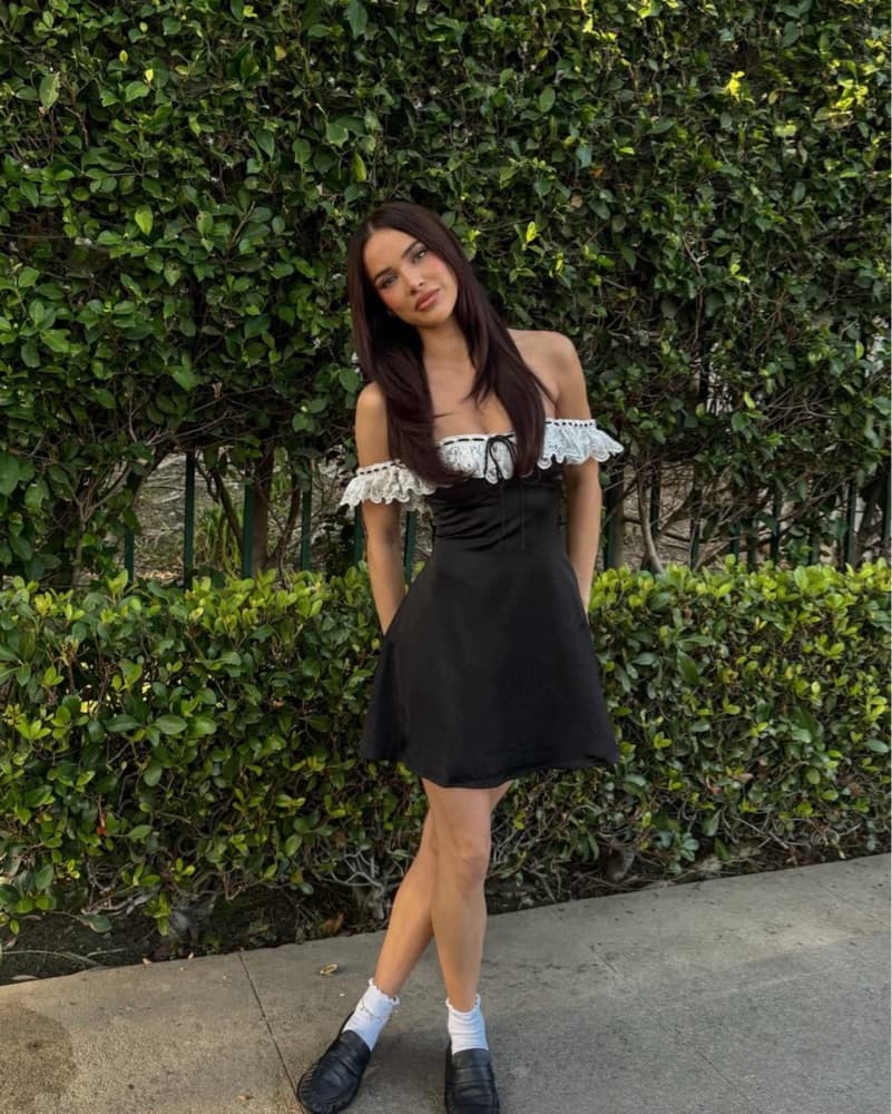 Elegant Off-Shoulder Black Dress - Image 2