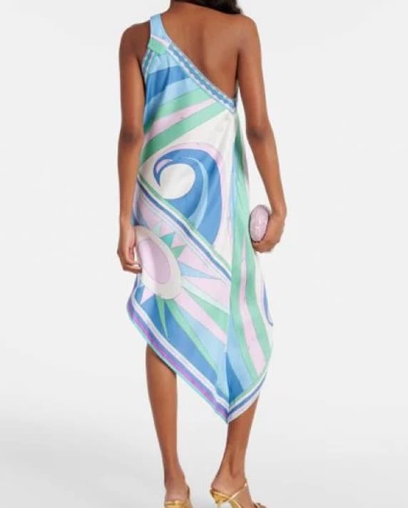 Pucci Printed one-shoulder silk minidres - Image 2