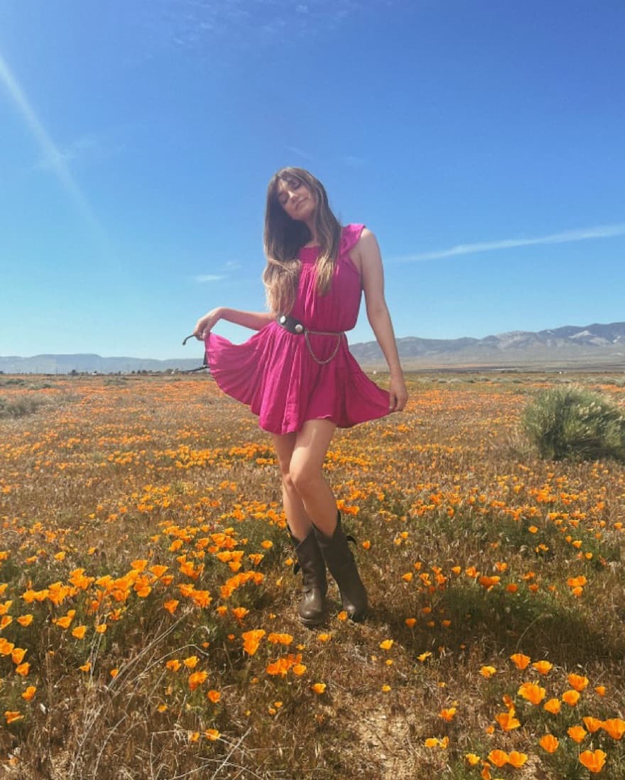 Free People Fuchsia Silk Dress - Image 2
