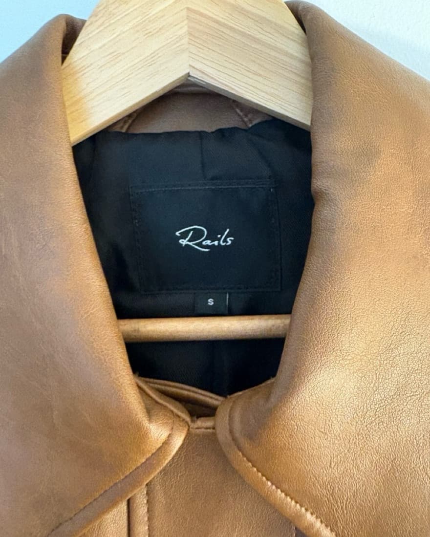 Rails Oversized Brown Leather Jacket - Image 3