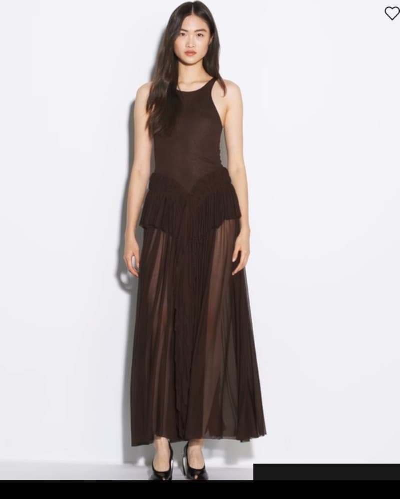 Tory Burch Sheer Maxi Brown Dress - Image 1